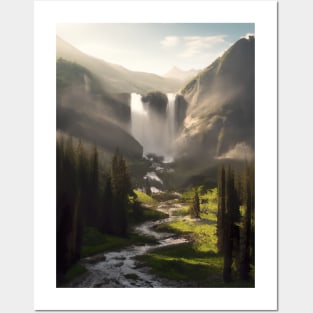 Waterfall in Nature Posters and Art